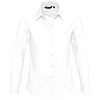 Рубашка женская с длинным рукавом Embassy, белая, белый, хлопок 70%; полиэстер 30%, плотность 130 г/м²