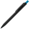 Ручка шариковая Chromatic, черная с голубым, черный, голубой, металл