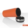 Термостакан "Европа" 500 мл, покрытие soft touch, оранжевый, пластик/soft touch/нержавеющая сталь