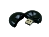 USB 2.0- флешка промо на 16 Гб круглой формы, черный, пластик