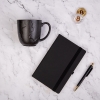 Набор подарочный BLACKNGOLD: кружка, ручка, бизнес-блокнот, коробка со стружкой, черный, несколько материалов