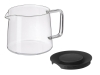 Стеклянный заварочный чайник с фильтром «Pu-erh», черный, прозрачный, металл, полипропилен