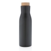 Герметичная вакуумная бутылка Clima со стальной крышкой, 500 мл, черный, нержавеющая сталь; бамбук