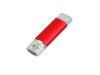 USB 2.0/micro USB- флешка на 32 Гб, красный, металл