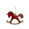 Ёлочная игрушка Лошадка (красный), красный, дерево, акрил