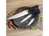 Набор из 3 кухонных ножей в универсальном блоке «UNA», черный, серебристый, металл