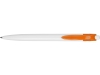 Ручка пластиковая шариковая «Какаду», белый, оранжевый, пластик