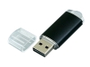 USB 2.0- флешка на 8 Гб с прозрачным колпачком, черный, металл
