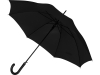 Зонт-трость «Алтуна», черный, полиэстер, кожзам