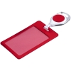 Чехол для пропуска с ретрактором Dorset, красный, красный, металл; покрытие софт-тач, искусственная кожа; пластик