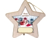 Новогодняя подвеска с подсветкой «Звезда» с индивидуальным дизайном, натуральный, дерево