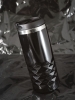 Термостакан Prism, черный, черный, наружная стенка корпуса, крышка - пластик; внутренняя стенка - нержавеющая сталь