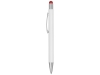 Ручка металлическая шариковая «Flowery» со стилусом, белый, красный, металл