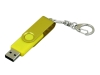 USB 2.0- флешка промо на 32 Гб с поворотным механизмом и однотонным металлическим клипом, желтый, пластик, металл