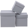 Коробка Cube, S, серая, серый, картон