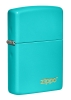 Зажигалка ZIPPO Classic с покрытием Flat Turquoise, латунь/сталь, бирюзовая, глянцевая, 38x13x57 мм, синий