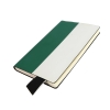 Бизнес-блокнот UNI, A5, бело-зеленый, мягкая обложка, в линейку, черное ляссе, белый, зеленый, pu silk plus