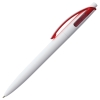 Ручка шариковая Bento, белая с красным, белый, красный, пластик