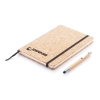 Блокнот Cork на резинке с бамбуковой ручкой-стилус, А5, коричневый, бумага; бумага