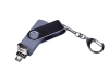 USB 2.0/micro USB/Type-C- флешка на 16 Гб c поворотным механизмом, серебристый, пластик