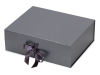 Коробка разборная с лентой и магнитным клапаном, серый, картон