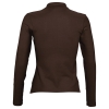 Рубашка поло женская с длинным рукавом Podium 210 шоколадно-коричневая, коричневый, хлопок
