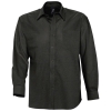 Рубашка мужская с длинным рукавом Boston, черная, черный, хлопок 70%; полиэстер 30%, плотность 135 г/м²