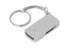 USB 2.0- флешка на 64 Гб с выдвижным механизмом и мини чипом, серебристый, пластик, металл