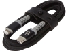 MFI-кабель с разъемами USB-C и Lightning «ADAPT», черный, алюминий, нейлон