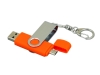USB 2.0- флешка на 16 Гб с поворотным механизмом и дополнительным разъемом Micro USB, оранжевый, серебристый, пластик, металл