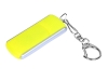 USB 2.0- флешка промо на 16 Гб с прямоугольной формы с выдвижным механизмом, желтый, серебристый, пластик