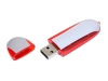USB 2.0- флешка промо на 4 Гб овальной формы, красный, серебристый, пластик