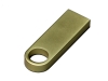 USB 2.0-флешка на 512 Мбайт с мини чипом и круглым отверстием, желтый, металл