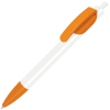 TRIS, ручка шариковая, белый корпус/оранжевый, пластик, белый, оранжевый, пластик