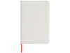 Блокнот А5 «Spectrum» с белой обложкой и цветной резинкой, белый, красный, пвх