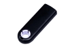 USB 2.0- флешка промо на 8 Гб прямоугольной формы, выдвижной механизм, черный, белый, пластик