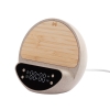 Настольные часы "Smiley" с беспроводным (10W) зарядным устройством и будильником, пшеница/бамбук/пластик, бежевый, пластик/растительные волокна/бамбук