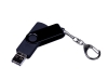 USB 2.0/micro USB/Type-С- флешка на 16 Гб 3-в-1 с поворотным механизмом, черный, пластик