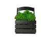 Композиция «Корзинка со мхом», черный, зеленый, дерево
