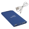 Зарядное устройство "Theta", 6000 mAh, 2 выхода USB, покрытие soft touch, синий, металл/soft touch