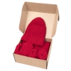 Набор подарочный НАСВЯЗИ©: шапка, шарф,  варежки, носки, красный, красный, полотно облегчённой вязки, 30% шерсть,70% акрил.