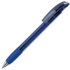 NOVE LX, ручка шариковая с грипом, прозрачный синий/хром, пластик, синий, серебристый, пластик, прорезиненная поверхность