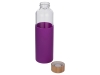 Стеклянная бутылка для воды в силиконовом чехле «Refine», фиолетовый, прозрачный