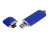 USB 2.0- флешка на 8 Гб классической прямоугольной формы, серебристый, кожа
