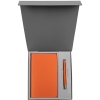 Набор Shall Light, оранжевый, оранжевый, искусственная кожа; металл; переплетный картон; покрытие софт-тач