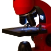 Монокулярный микроскоп Rainbow 50L с набором для опытов, красный, красный, корпус, транспортный кейс - пластик