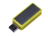 USB 2.0- флешка промо на 32 Гб прямоугольной формы, выдвижной механизм, желтый, пластик