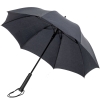 Зонт-трость rainVestment, темно-синий меланж, синий, купол - эпонж, покрытие софт-тач; спицы - стеклопластик, 280t; ручка - пластик