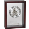 Часы наградные "Скелетон" с шильдом;   21х28 см, дерево/металл/стекло; лазерная гравировка, коричневый, стекло, дерево, металл
