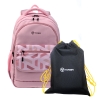 Рюкзак TORBER CLASS X, розовый с орнаментом, 45 x 30 x 18 см + Мешок для сменной обуви в подарок!, розовый